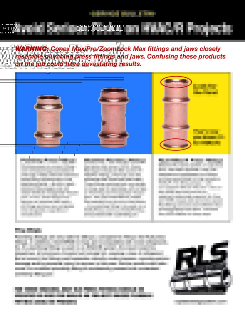 thumbnail of RLS Fittings Service Bulletin