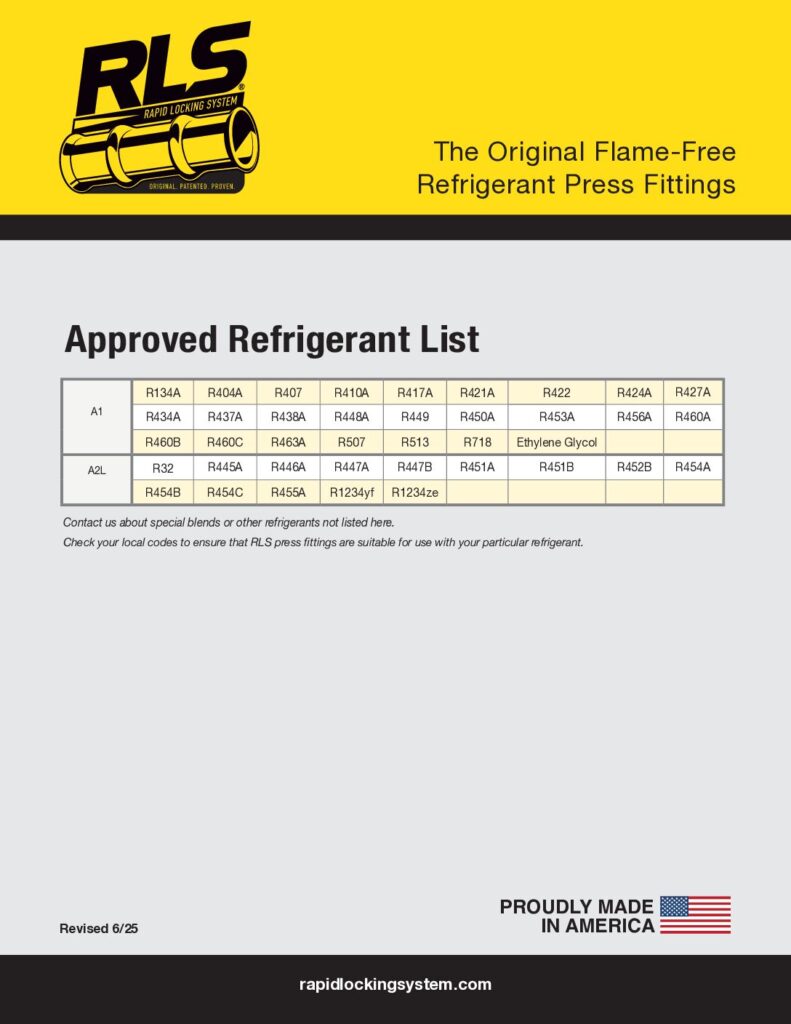 thumbnail of RLS Approved Refrigeration List